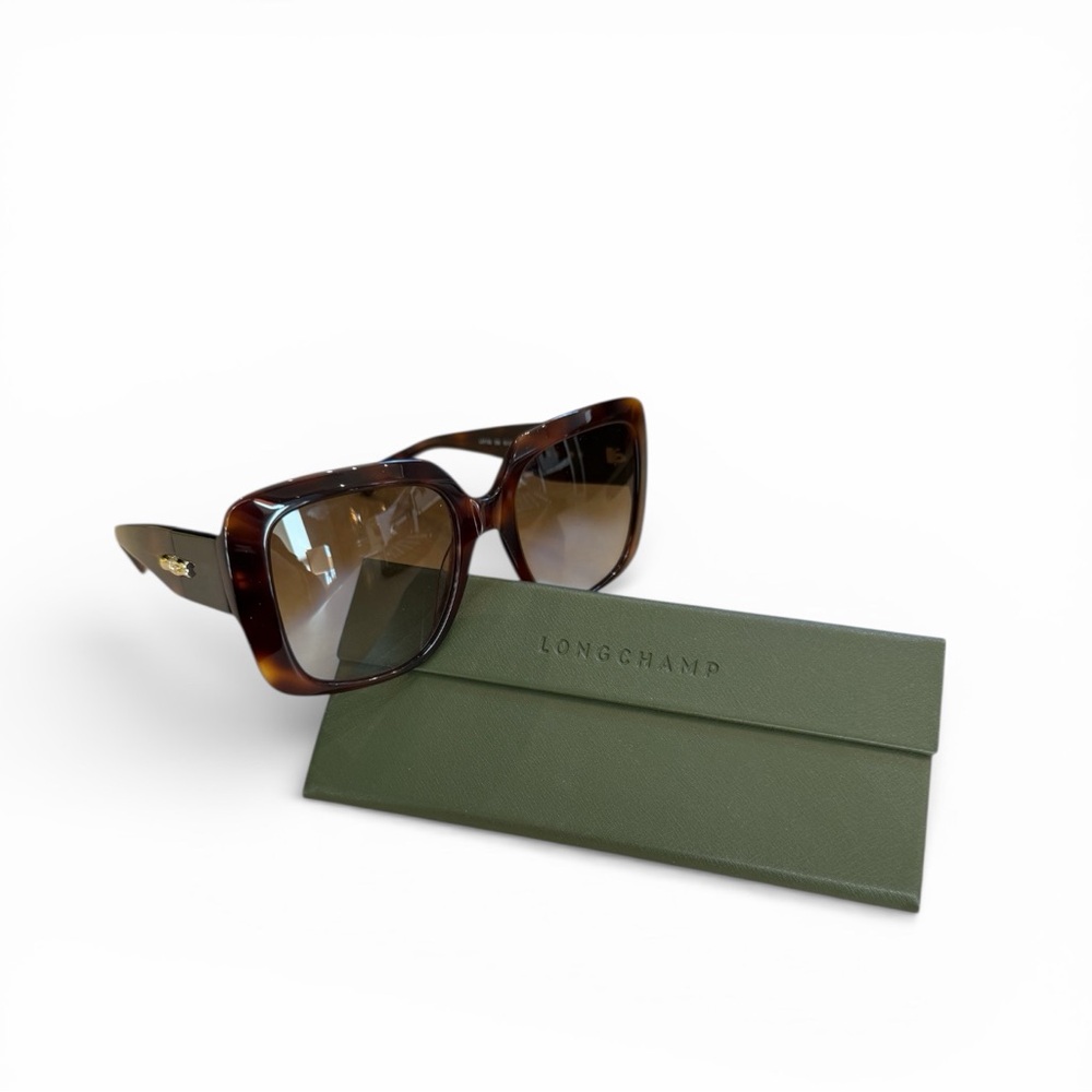 Longchamp Tortoise Shell Square Sunglasses NWT - image 2